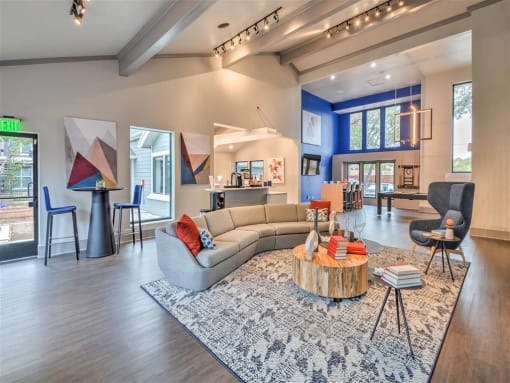 Resident Lounge with Media and Coffee Station at Sutton Place, Dallas