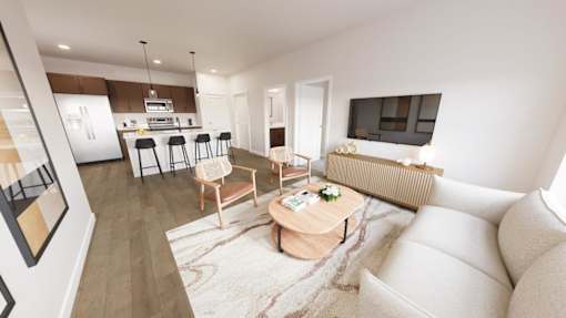 A modern living room at Solhaven Grand Chute, Appleton, Wisconsin