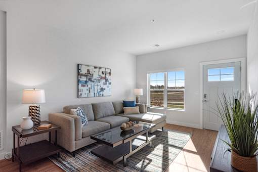 Living room at The Landing at Hub City, Plymouth