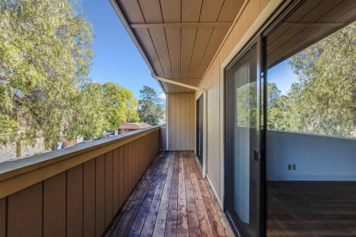 balcony and sliding glass doors