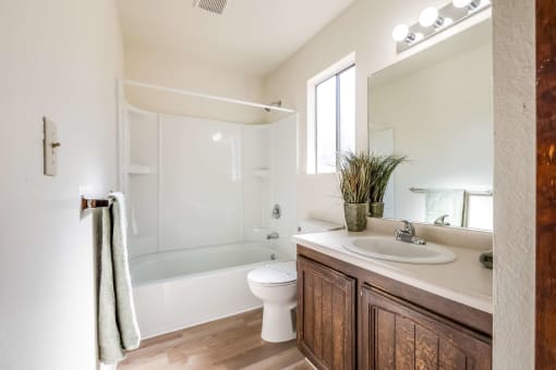 bathroom with toilet, shower, and sink