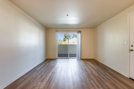 living room with sliding glass door