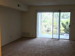 living room with sliding glass door