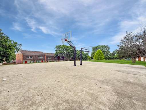 A photo of the Liberty Plaza Basketball Court
