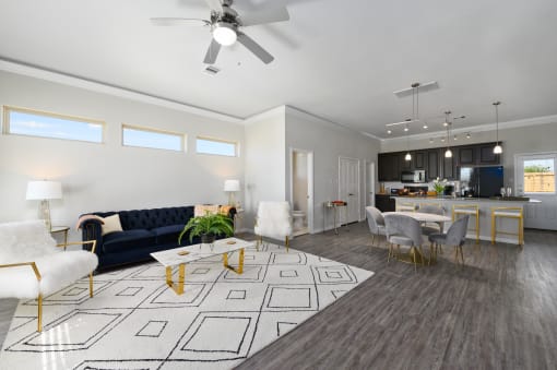 Living Room With Kitchen View at Bay Colony West, League City, TX, 77539