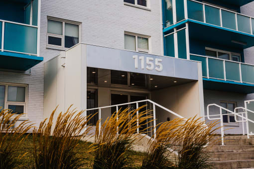 the front of a building with the numbers 1155 on it