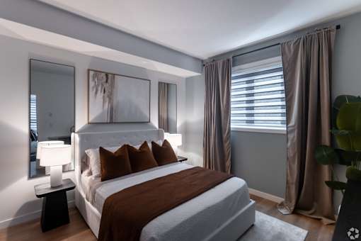 Comfortable Bedroom at The Pointe at Riverview, Edmonton Alberta