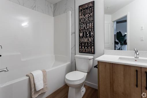 Bathroom With Bathtub at The Pointe at Riverview, Edmonton Alberta
