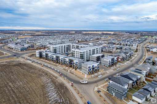 Aerial Community View at The Pointe at Riverview, Alberta
