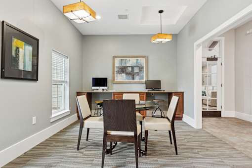 Dining room with table and chairs at New Britain, Chalfont, PA