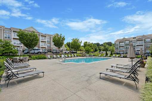 Pool Surrounded by Lounge Chairs at New Britain, Chalfont