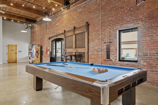 a pool table in the games room