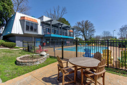 Picnic Area and Sparkling Swimming Pool at The Highland on Briley