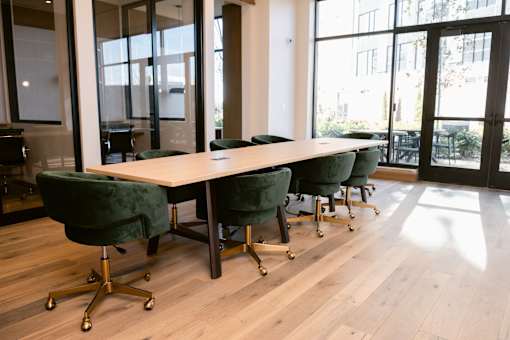 Conference room with long table at Anthem House, Huntsville, AL