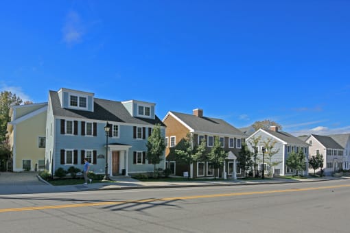 a row of houses on a street