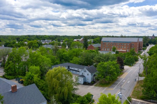 a view of the campus from the top of a building
