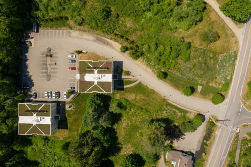 arial view of the house