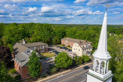 a view of the village from the top of the church tower
