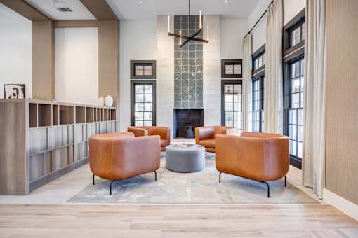 Resident Lounge With Fireplace at Barton Creek Villas, Austin, TX, 78735