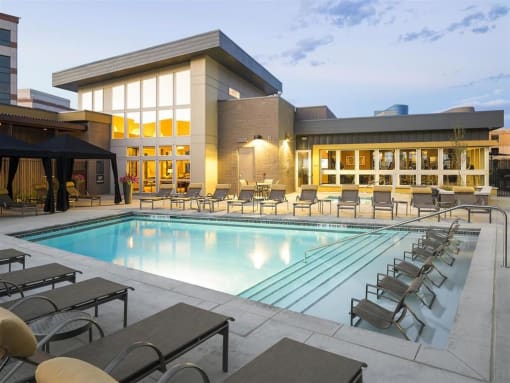 a swimming pool at or near residence inn by marriott las vegas convention center