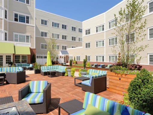 a patio or other outdoor area at homewood suites by hilton houston stafford