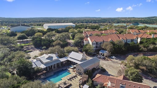 Aerial Exterior View at Barton Creek Villas, Austin, Texas