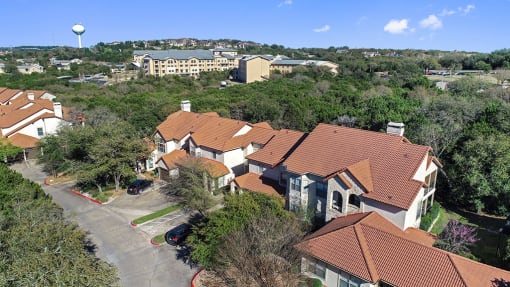 Drone Exterior View at Barton Creek Villas, Austin, Texas