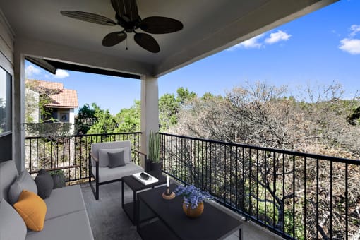 Large Balcony at Barton Creek Villas, Austin, TX, 78735