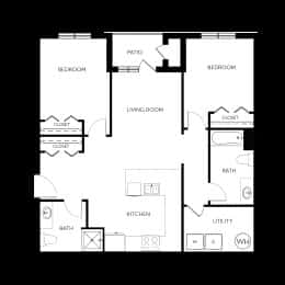 A black and white diagram of a house layout with labeled rooms.