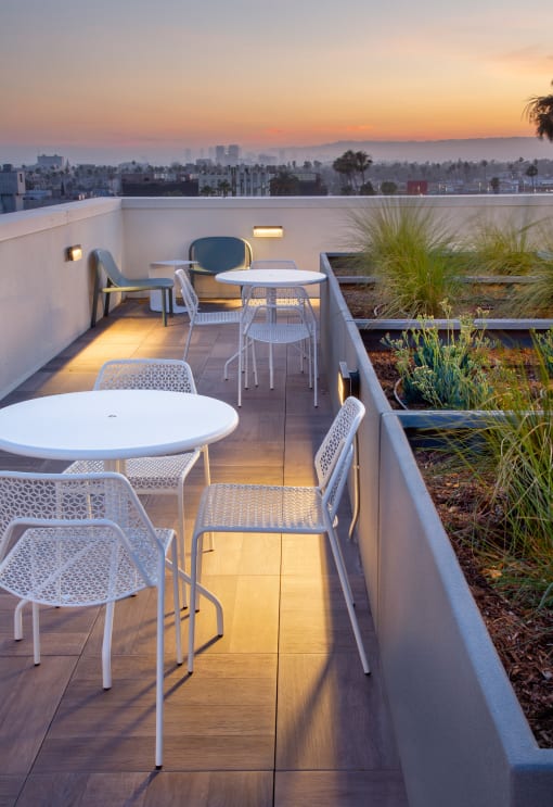 Rooftop Lounge Sunset at Miles at Harvard, Los Angeles, CA