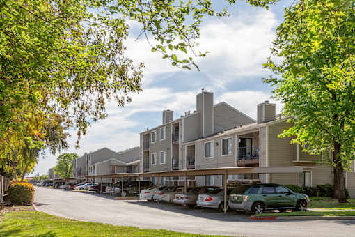 Carport covered parking at California Place apartments