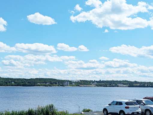 View of the river from the parking lot