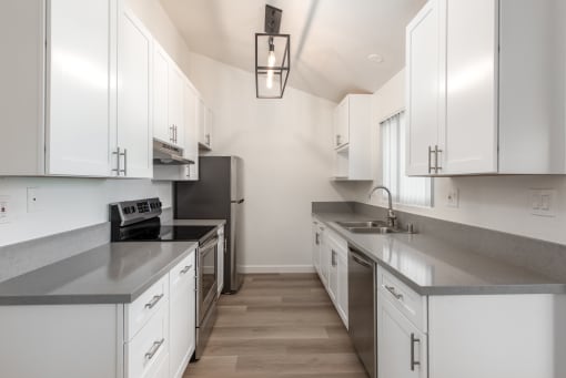 Kitchen of an Upstairs Apartment with Upgraded Amenities