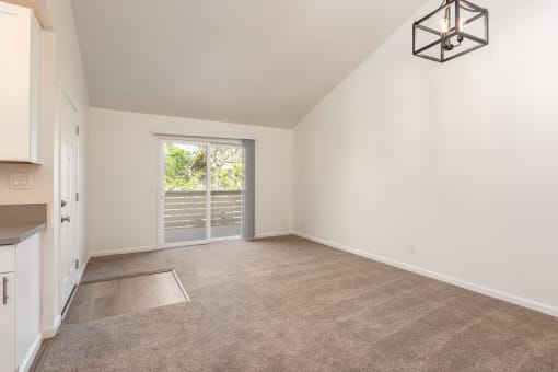 Living Room of an Upstairs Apartment with Upgraded Amenities