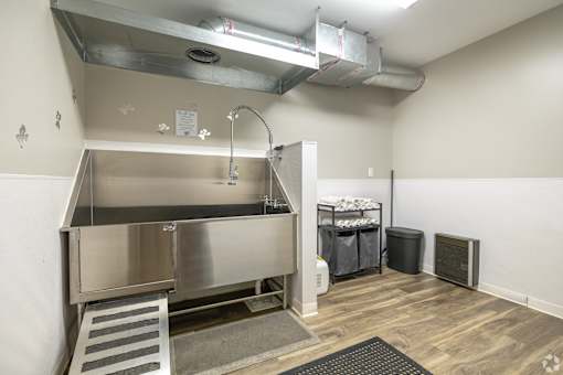 a kitchen with stainless steel appliances and a sink at 1400 Russell Apartments, Missouri, 63104