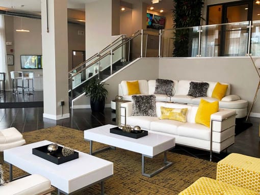 Living room at 1400 Russell Apartments, Saint Louis, MO, 63104