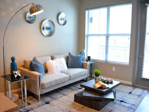 Living room at The Villages of Twin Oaks, Twin Oaks