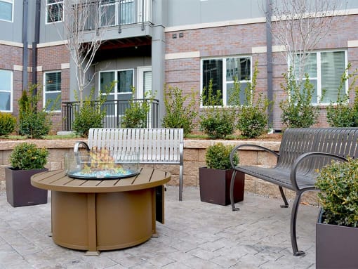Firepit at The Villages of Twin Oaks, Missouri, 63021