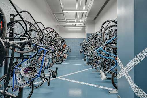 bike storage area at The Shale, Minnesota