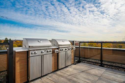 set of outdoor grills at The Shale, Minneapolis Minnesota