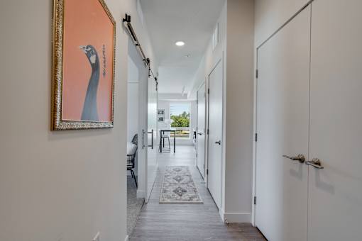 hallway with a painting at The Shale, Minneapolis, MN 55406