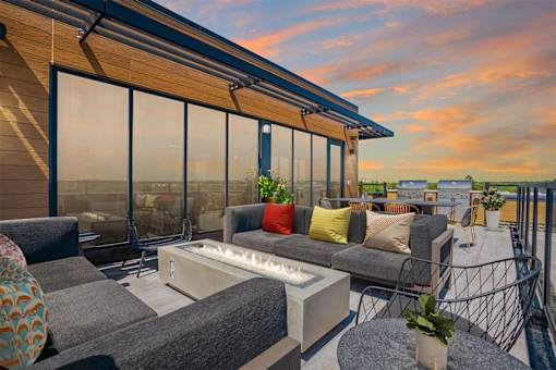 modern outdoor living space at The Shale, Minneapolis Minnesota