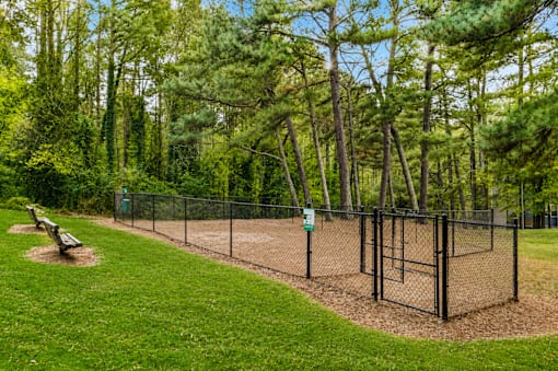 A baseball field is surrounded by a fence and trees.