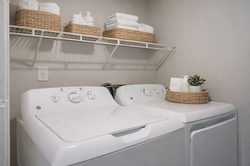 In-unit full sized laundry machines with folding doors