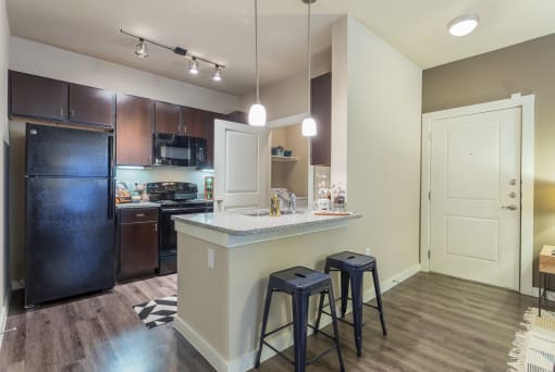 Model Kitchen with Bar Top