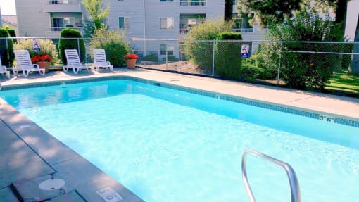 the swimming pool at our apartments