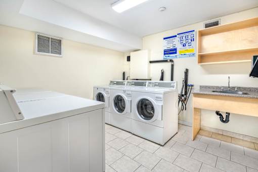 A laundry room with a washer and dryer.