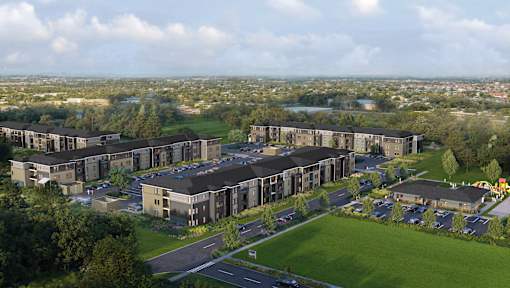 Aerial view of the property at Union at Bluffs Run, Council Bluffs, IA