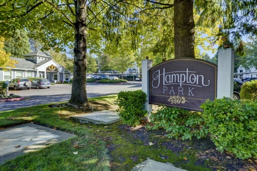 Entry Signage at Hampton Park Apartments, Tigard, 97223