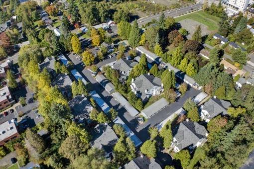 Aerial Exterior View at Hampton Park Apartments, Tigard, Oregon